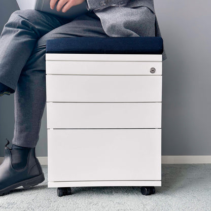 Rollcontainer, Febrü, Weiß, mit Kissen